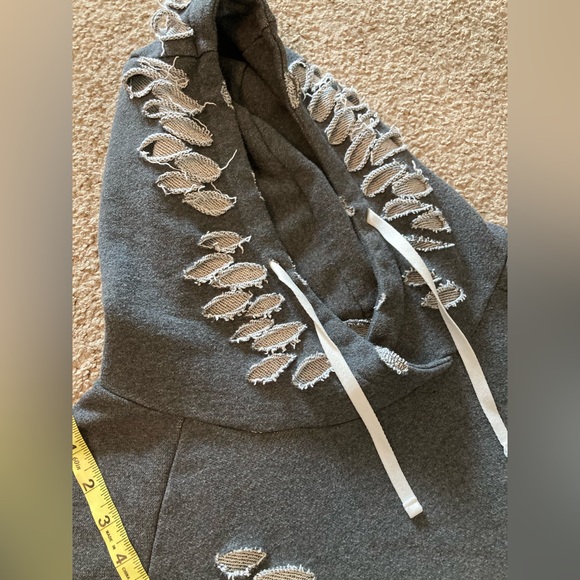 Chelsea DeBoer - Distressed Pull-Over - Hoodie - Grey - Size: Small - Picture 8 of 10
